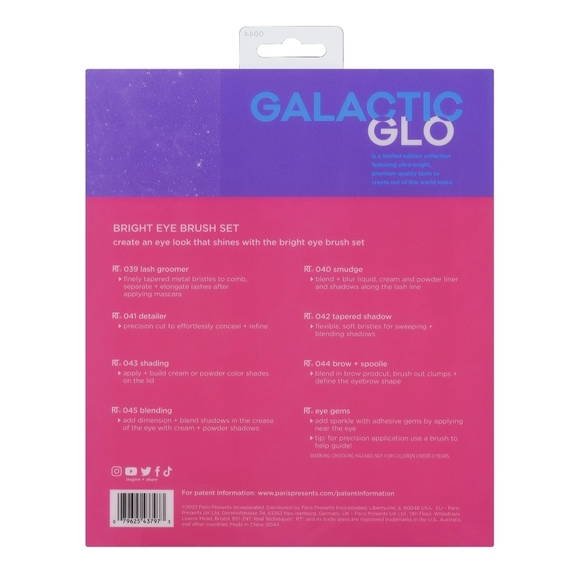 Real Techniques Galactic Glo Bright Eye Makeup Brush Kit, 8 Piece Set - Picture 2 of 5
